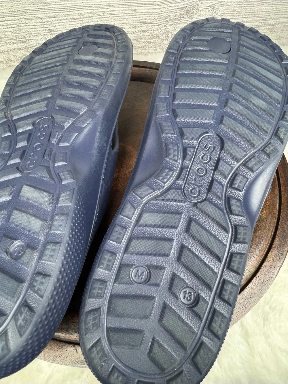 Crocs Kadee II Blue Flip Flops Thong Sandals Size Men's 13 Shoes Beach Vacation